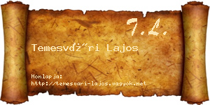 Temesvári Lajos névjegykártya